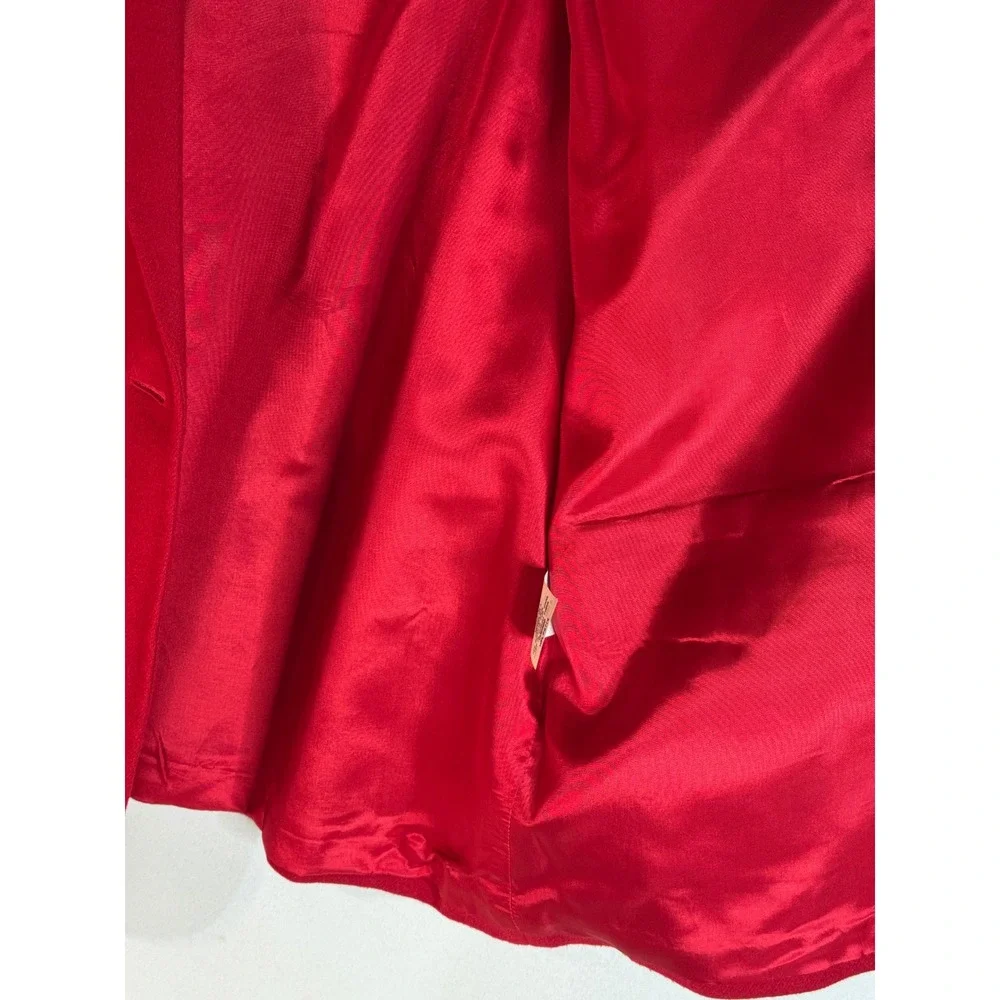 Prophecy Red 100% Wool Blazer Jacket Size 14 Single Button Lined‎ Career VTG